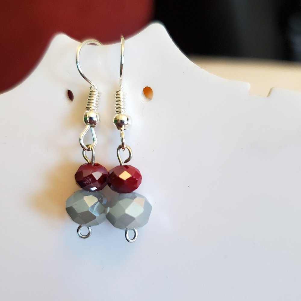 Silver Tone Hook Czech Glass Dangle Earrings Tony Alexander Jewelry Artisan NWT